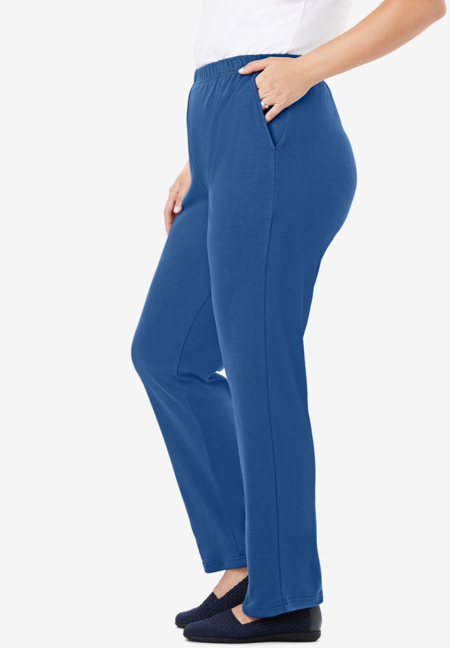 7-Day Straight-Leg Elastic-Waist Stretchy Knit Pant image number 2