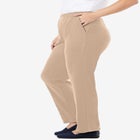 7-Day Straight-Leg Elastic-Waist Stretchy Knit Pant image number null