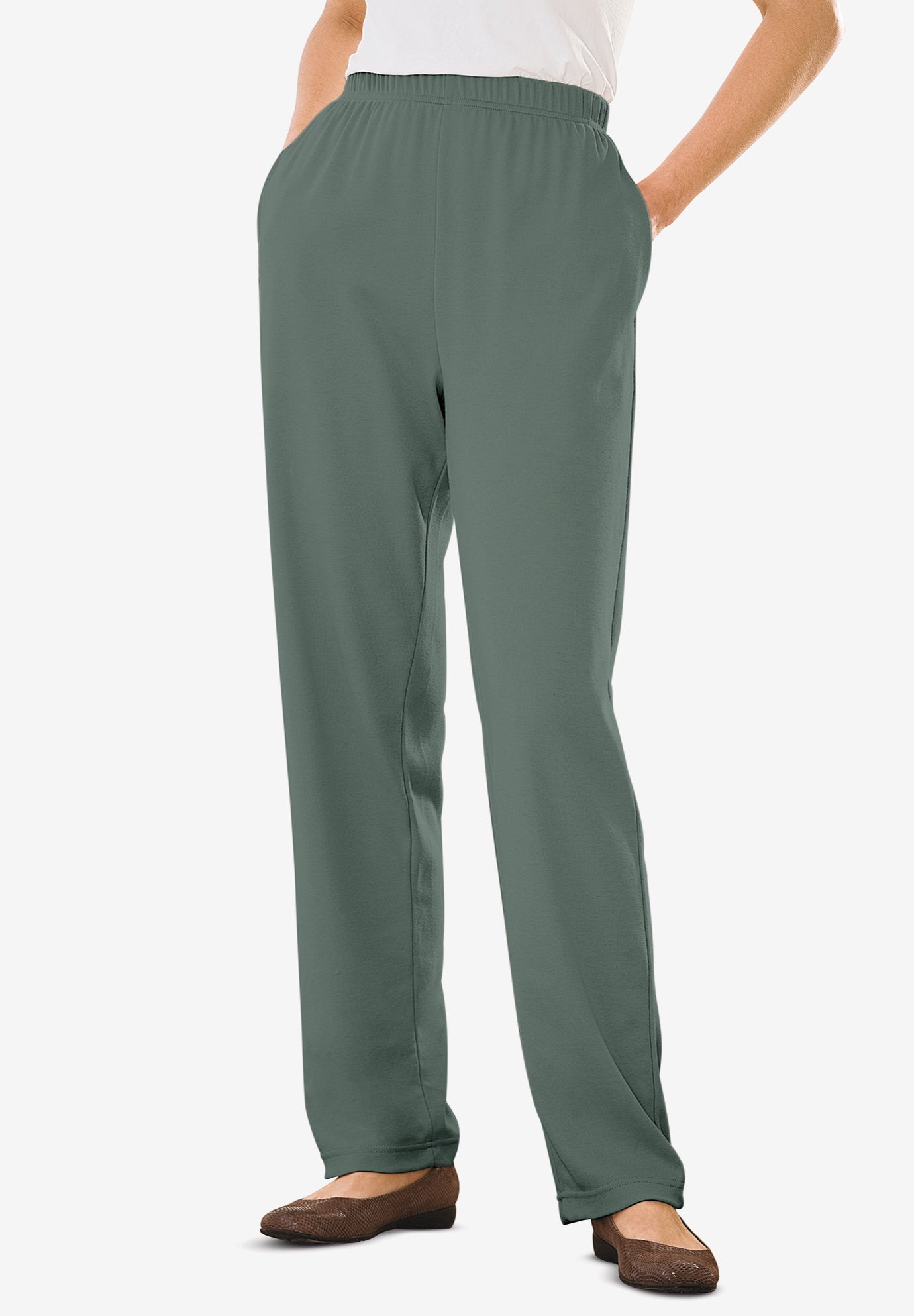 7-Day Knit Straight-Leg Pull-On Pants image number 0