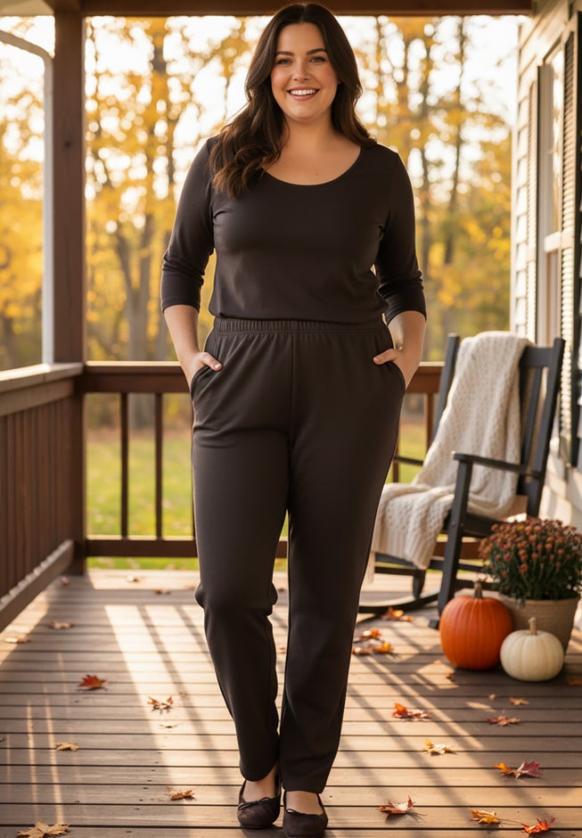 7-Day Knit Straight-Leg Pull-On Pants image number 5