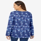 Perfect Printed Long-Sleeve V-Neck Tee image number 1
