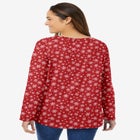 Perfect Printed Long-Sleeve V-Neck Tee image number 1