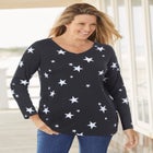 Perfect Printed Long-Sleeve V-Neck Tee image number 0