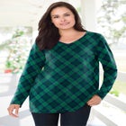 Perfect Printed Long-Sleeve V-Neck Tee image number 0