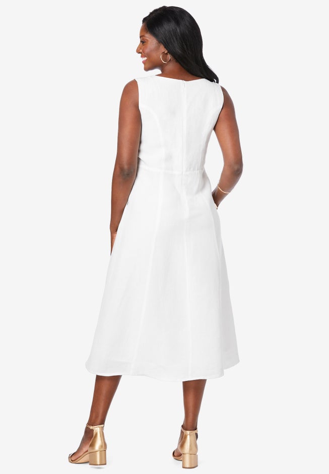 Linen Fit & Flare Dress image number 1