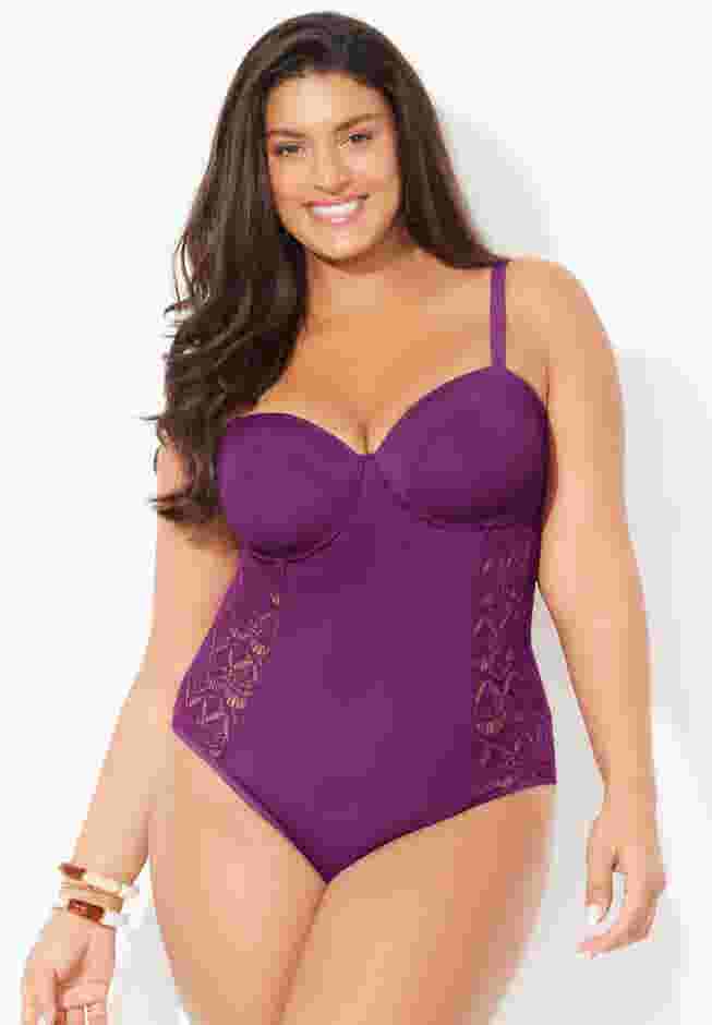 Crochet Underwire One Piece Swimsuit image number 0