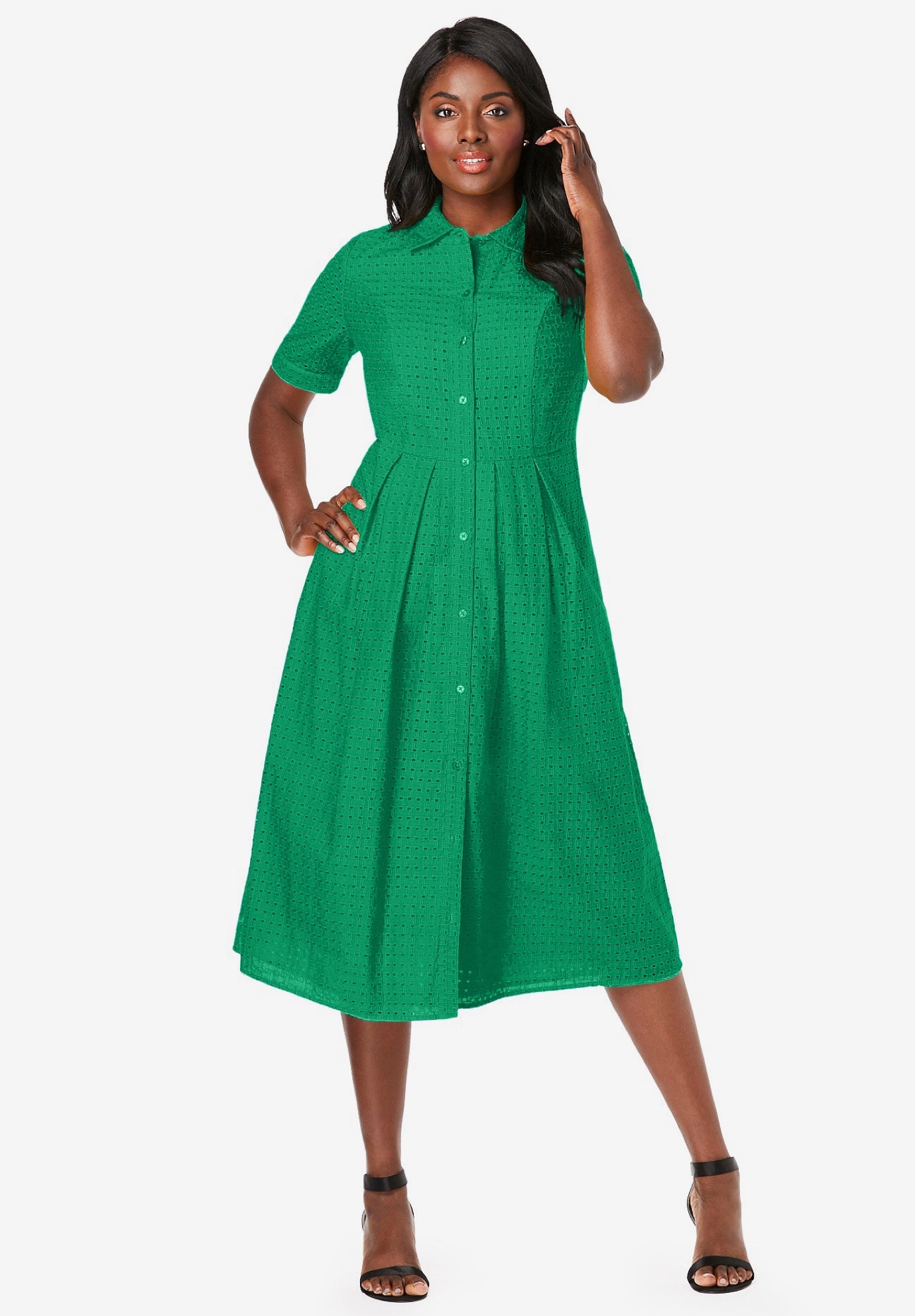 Eyelet Shirt Dress image number 0