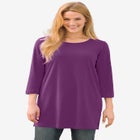 Perfect Three-Quarter-Sleeve Scoopneck Tunic image number null