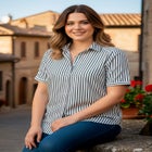 Plus Size Kate Short Sleeve Easy Cotton-Blend Button-Front Shirt image number null