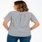 Plus Size Kate Short Sleeve Easy Cotton-Blend Button-Front Shirt image number null