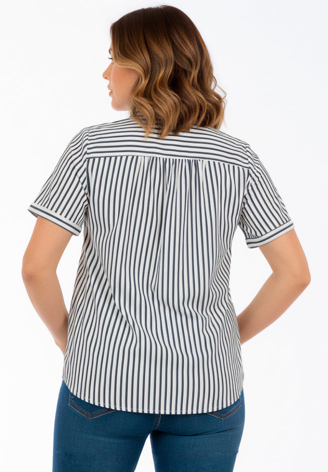 Plus Size Kate Short Sleeve Easy Cotton-Blend Button-Front Shirt image number 1