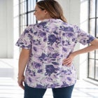 Plus Size Kate Short Sleeve Easy Cotton-Blend Button-Front Shirt image number null