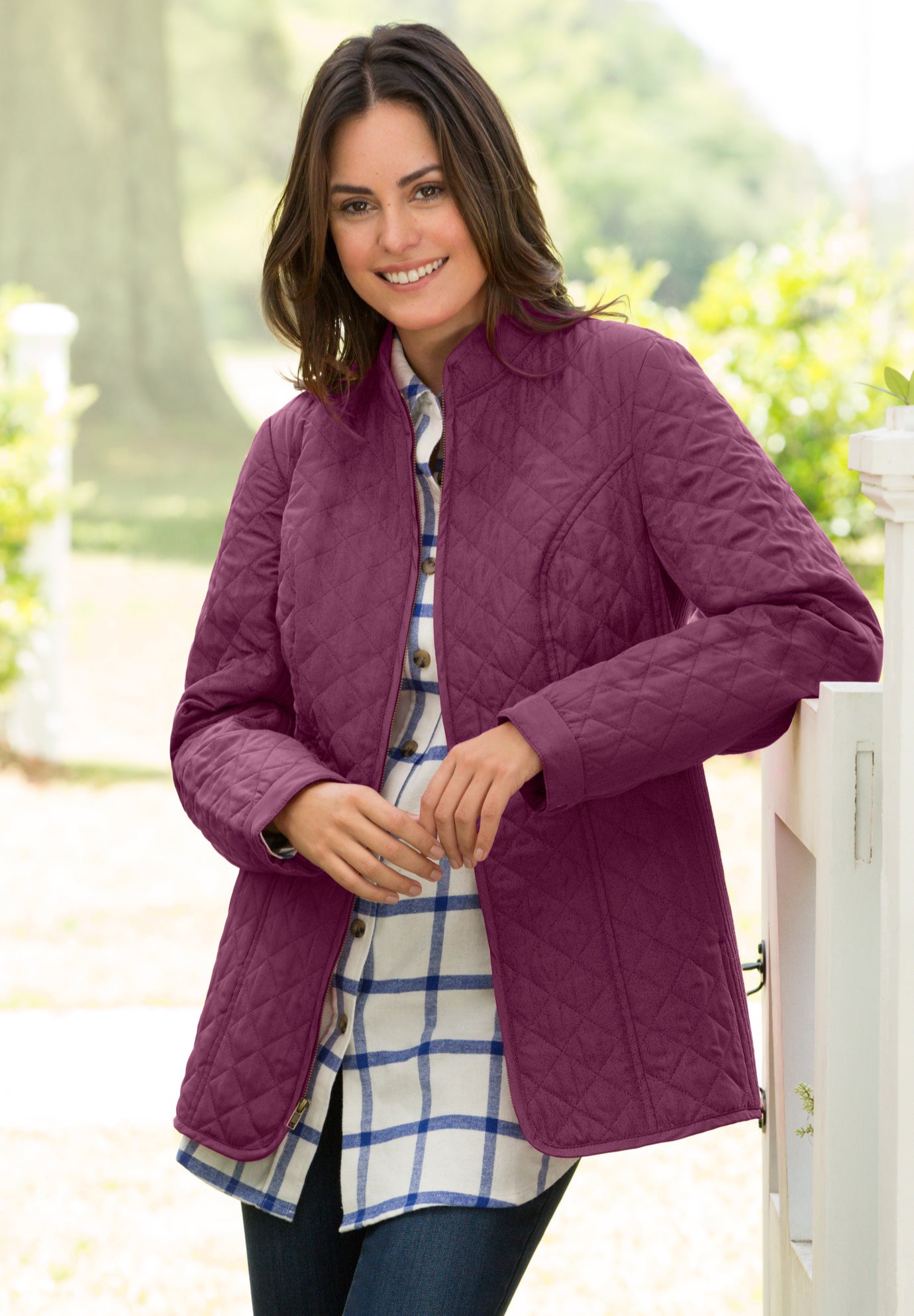 Zip-Front Quilted Jacket | Roaman's