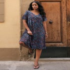 Plus Size Short Sleeve Sleeve Swing Dress image number null