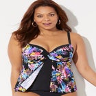 Faux Flyaway Underwire Tankini Top image number null