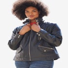 Zip Front Leather Jacket image number null