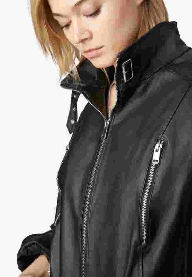 Zip Front Leather Jacket image number 1
