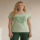 100% Cotton Jersey Slub Scoopneck Short Sleeve Graphic Tee image number null