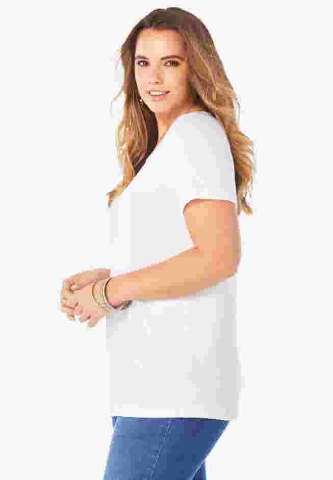 Eyelet Cutout Tee image number 2