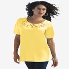 Eyelet Cutout Tee image number null