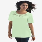 Eyelet Cutout Tee image number null