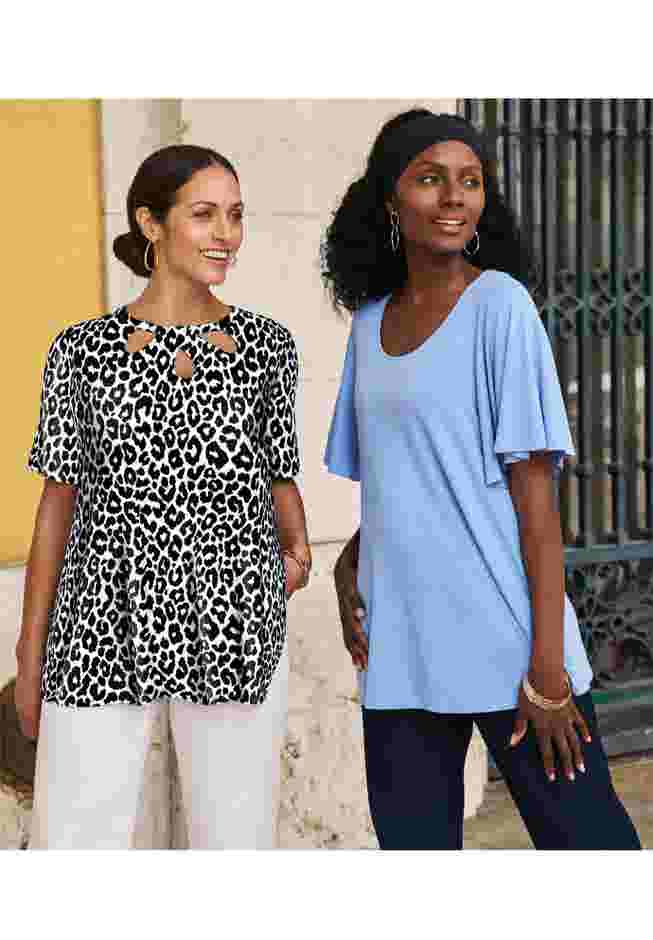 Stretch Knit Cutout Swing Tunic image number 5