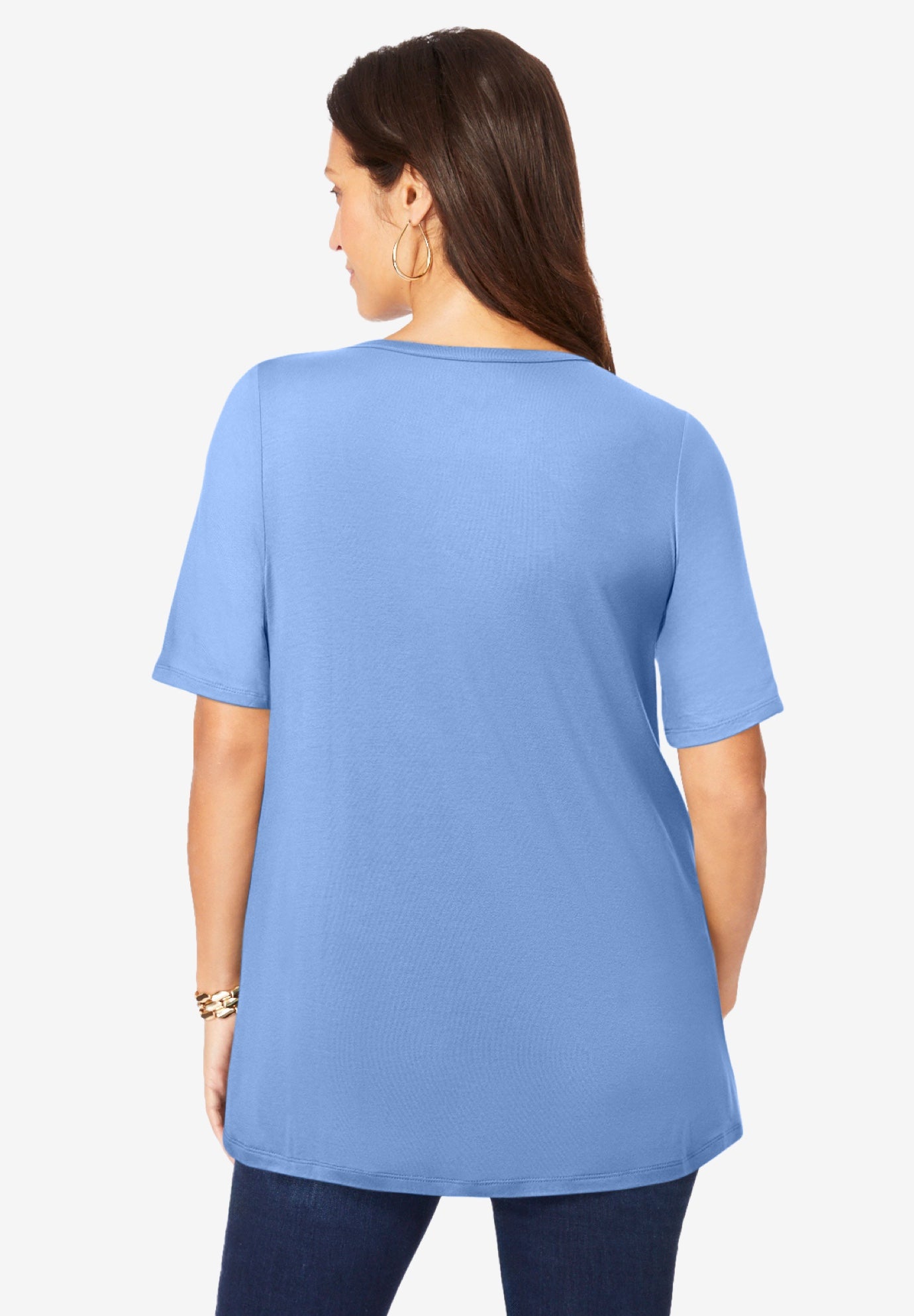 Stretch Knit Cutout Swing Tunic image number 2