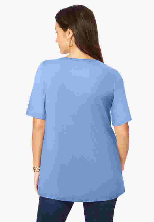 Stretch Knit Cutout Swing Tunic image number 2
