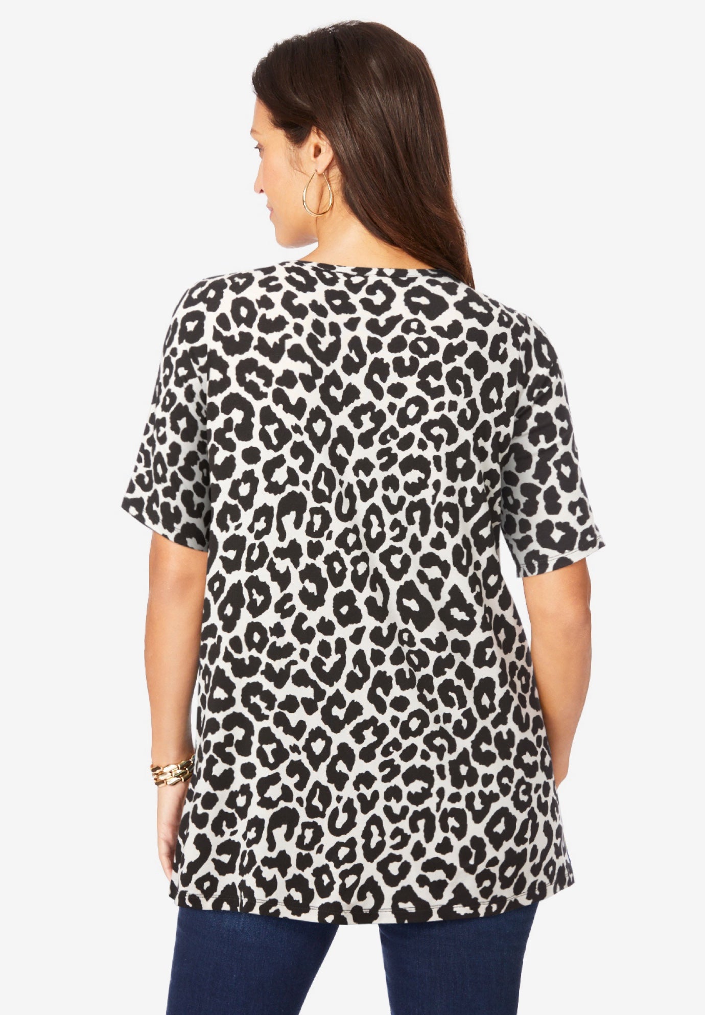 Stretch Knit Cutout Swing Tunic image number 2