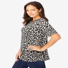 Stretch Knit Cutout Swing Tunic image number null