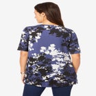 Stretch Knit Cutout Swing Tunic image number null