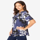 Stretch Knit Cutout Swing Tunic image number null