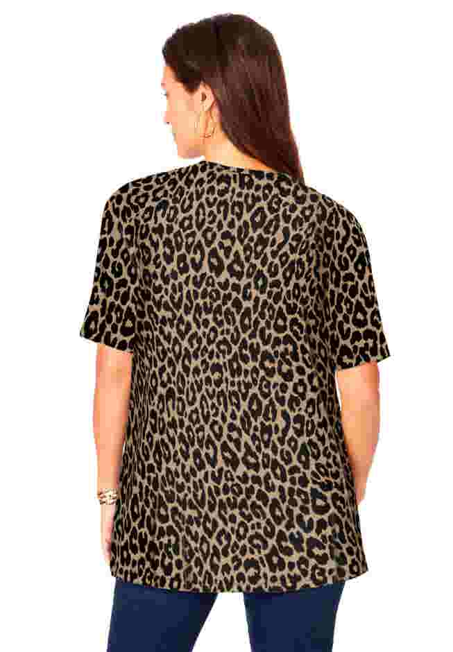 Stretch Knit Cutout Swing Tunic image number 1