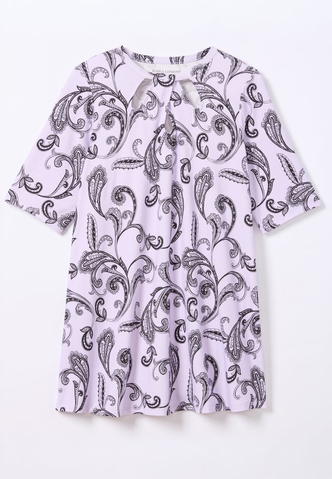 Stretch Knit Cutout Swing Tunic image number 3