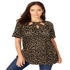 Stretch Knit Cutout Swing Tunic image number null