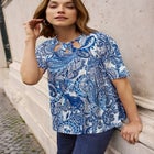 Stretch Knit Cutout Swing Tunic image number null