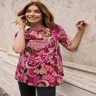 Stretch Knit Cutout Swing Tunic image number null