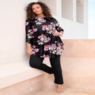 Plus Size Boatneck Swing Ultra Drape Tunic Top image number null