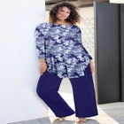 Plus Size Boatneck Swing Ultra Drape Tunic Top image number null