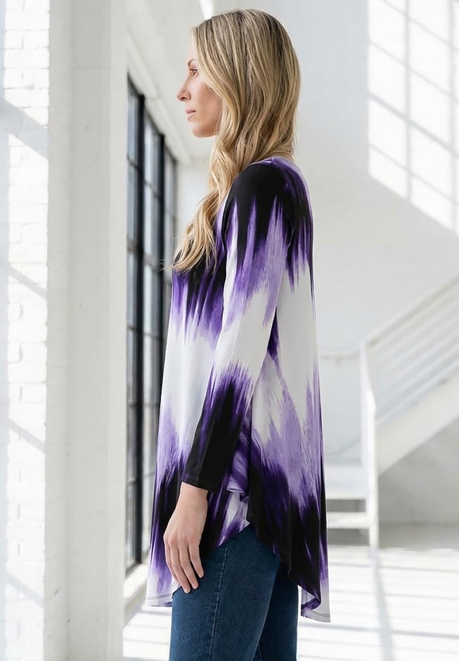 Plus Size Boatneck Swing Ultra Drape Tunic Top image number 2