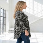 Plus Size Boatneck Swing Ultra Drape Tunic Top image number null