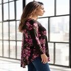 Plus Size Boatneck Swing Ultra Drape Tunic Top image number null