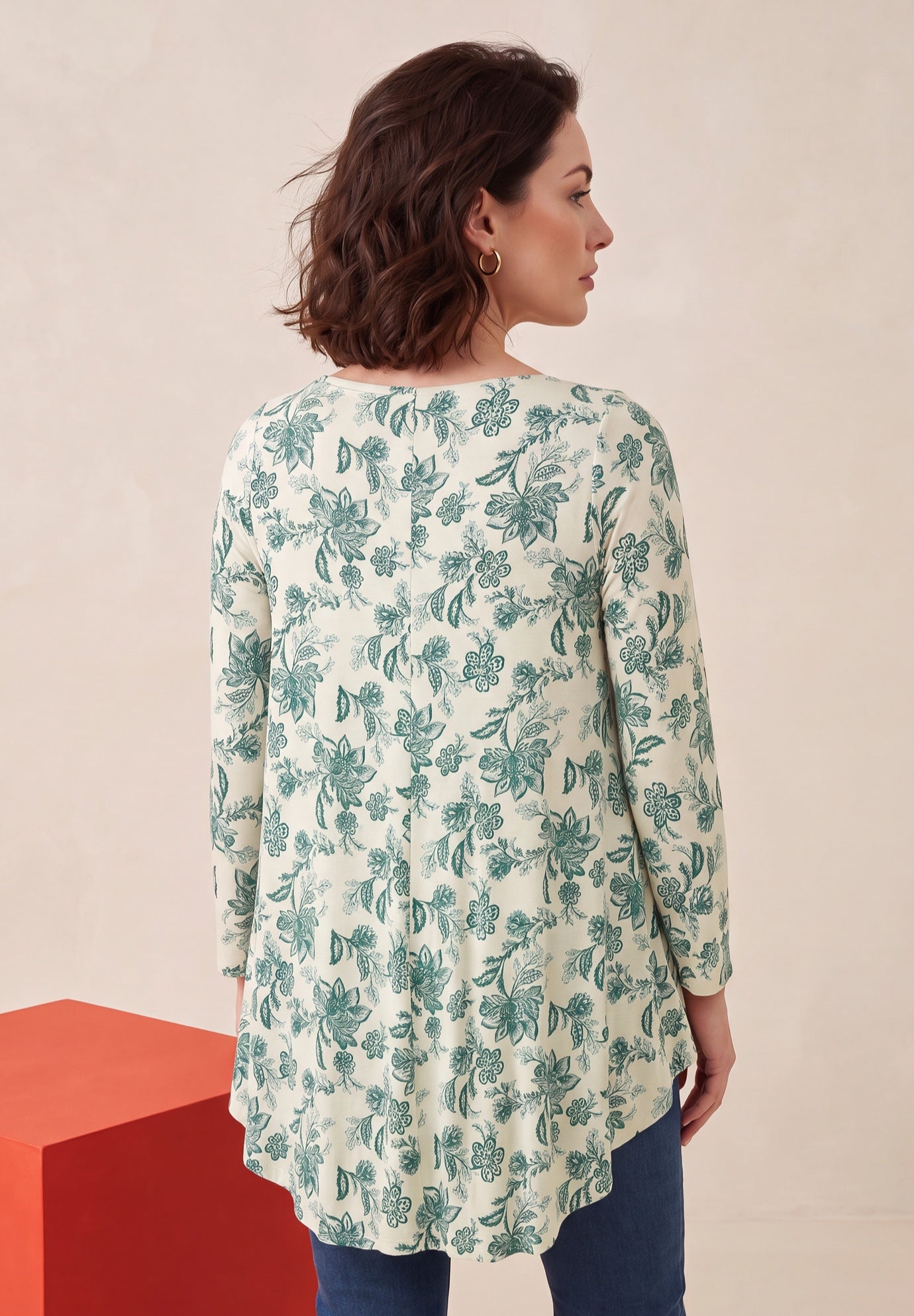 Plus Size Boatneck Swing Ultra Drape Tunic Top image number 1