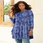 Plus Size Boatneck Swing Ultra Drape Tunic Top image number null