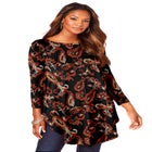 Plus Size Boatneck Swing Ultra Drape Tunic Top image number null