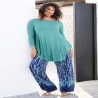 Plus Size Boatneck Swing Ultra Drape Tunic Top image number null