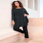 Plus Size Boatneck Swing Ultra Drape Tunic Top image number null