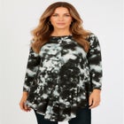 Plus Size Boatneck Swing Ultra Drape Tunic Top image number null