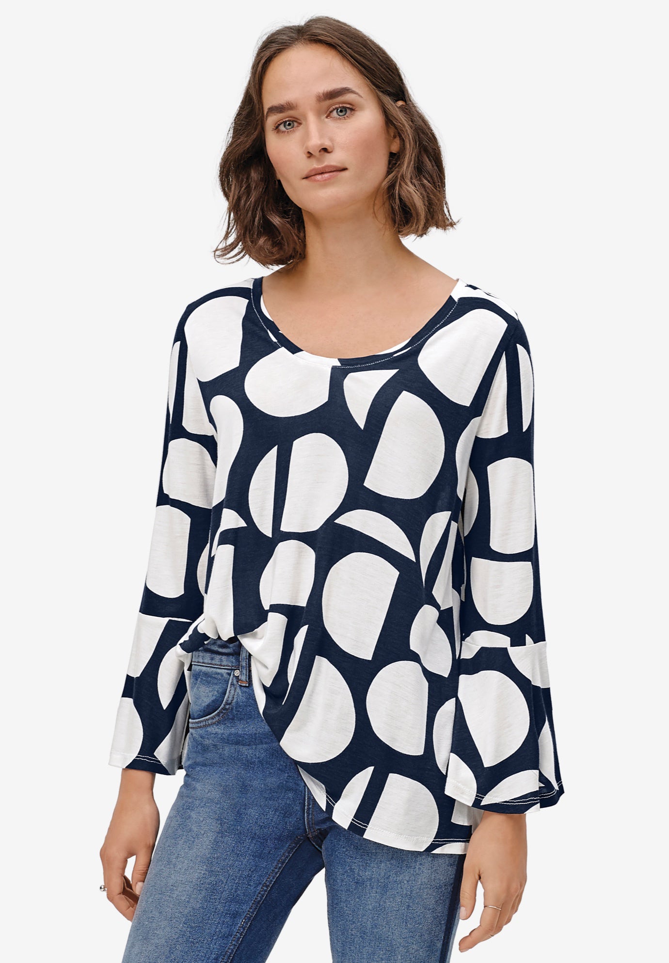 Bell Sleeve A-Line Knit Tunic image number 0