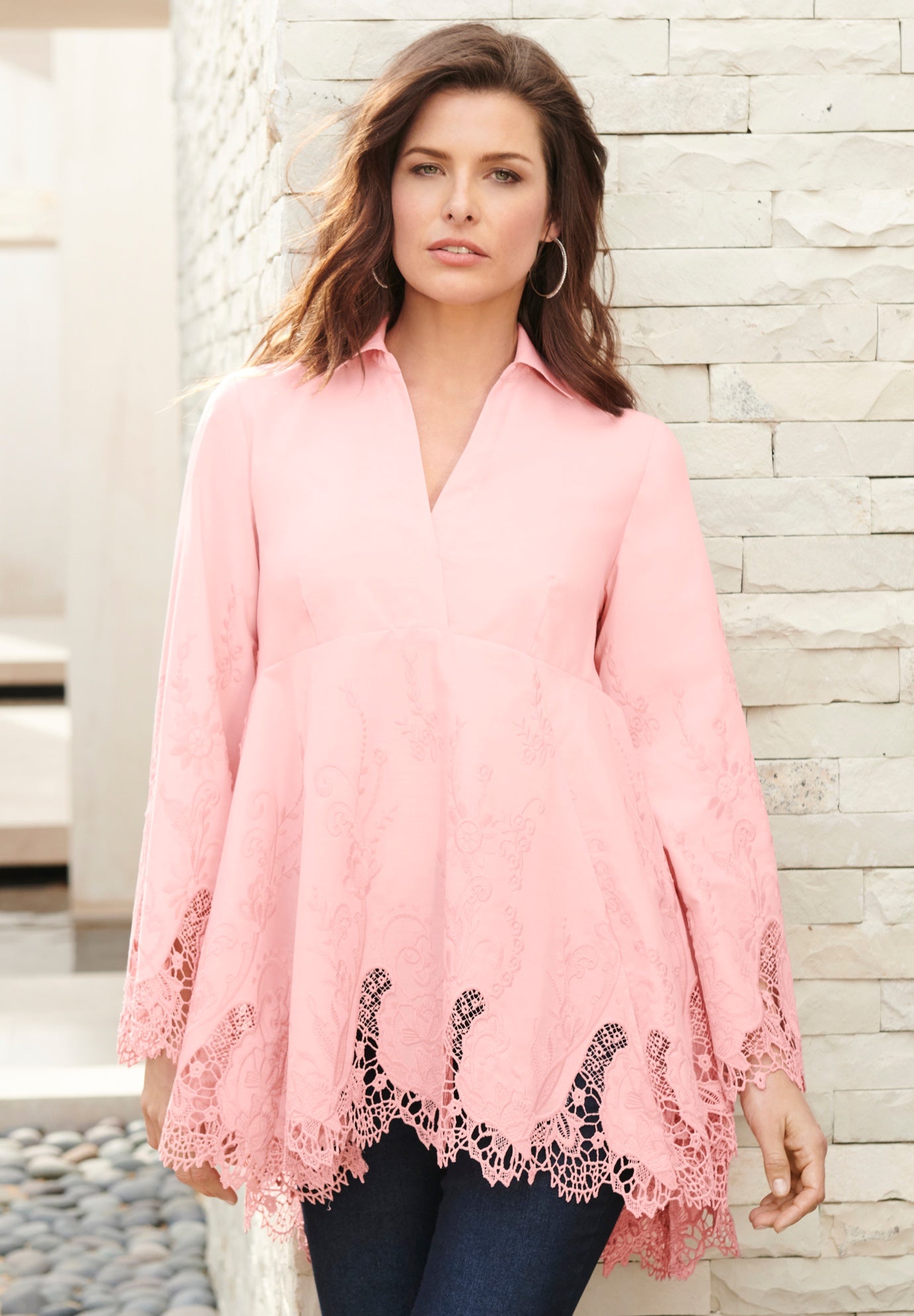 Poplin Embroidered Swing Tunic image number 0